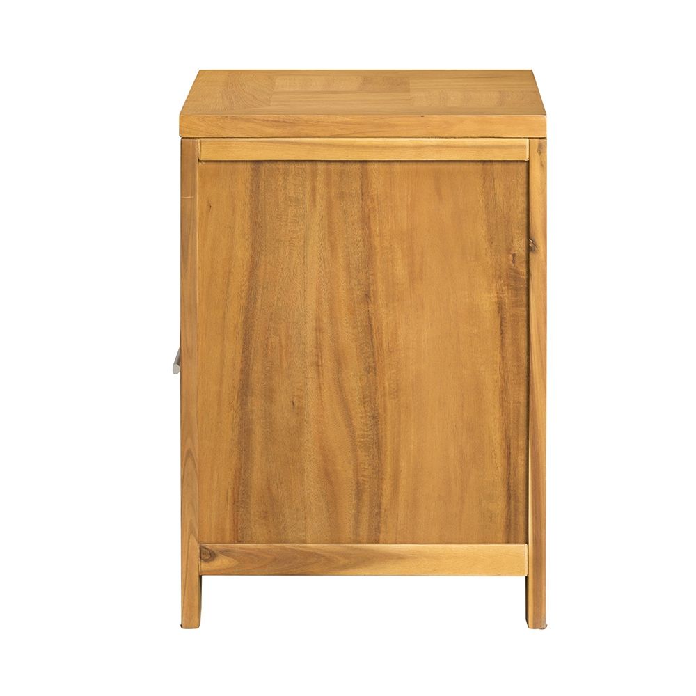 Natural Wood Nightstand with Smooth Glide Drawer - Brown