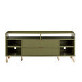 Fluted TV Stand with Storage and Metal Legs - Multiple Colors