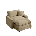 Modern Comfortable Single Chair & Ottoman with Deep Seat - Multiple Colors