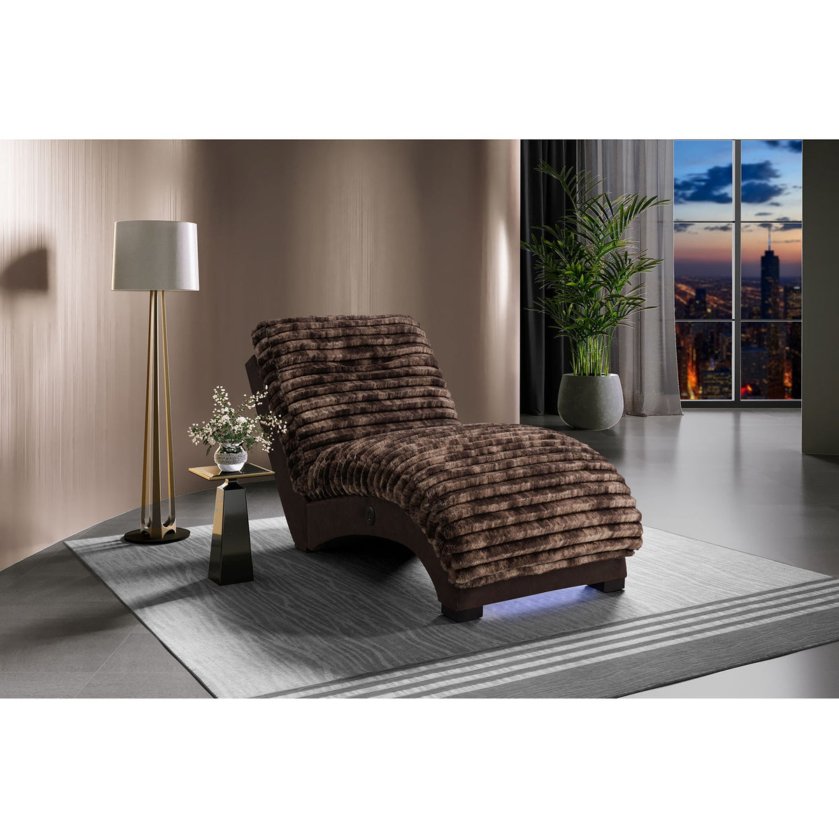 Accent Chaise with USB Support - Soft Fabric