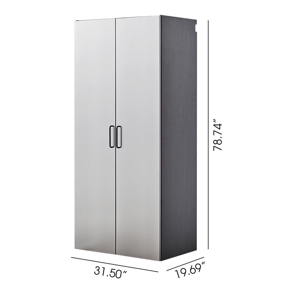 Astro Series Wall Mounted Storage Cabinet with Soft Closing Drawers - Metallic Gray