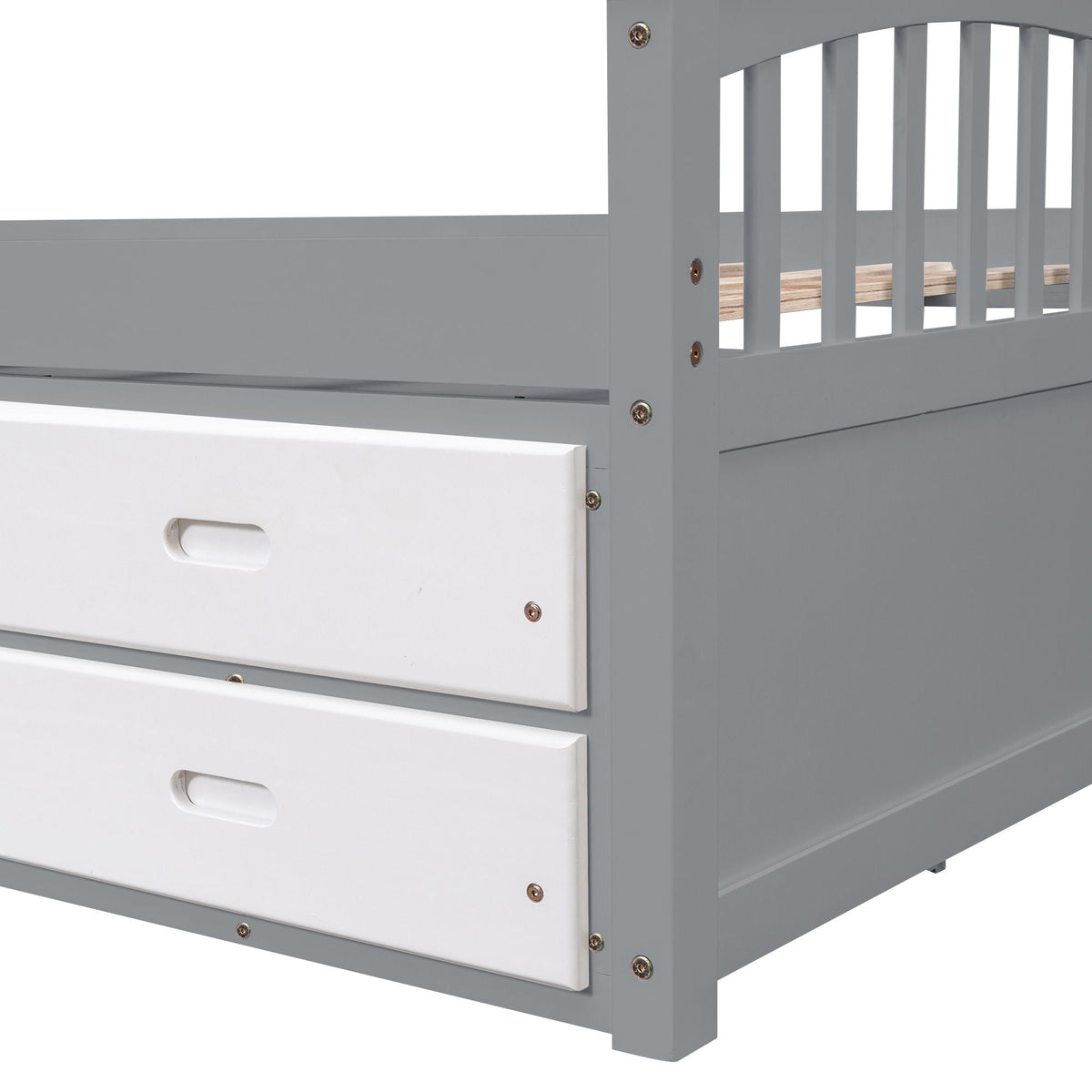 Solid Wood Twin Storage Bed with 6 Drawers - Multiple Colors