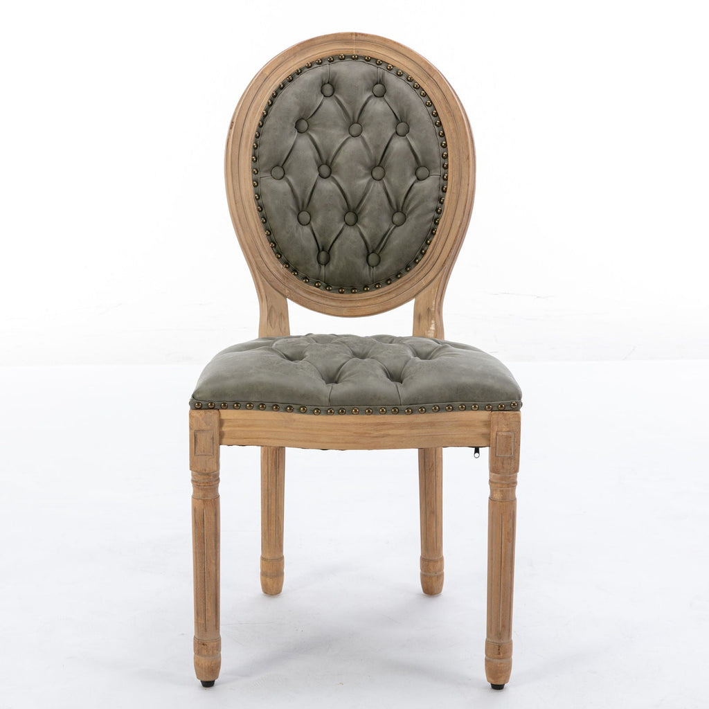 French Style Solid Wood Dining Chair with Nailhead Trim - Multiple Colors