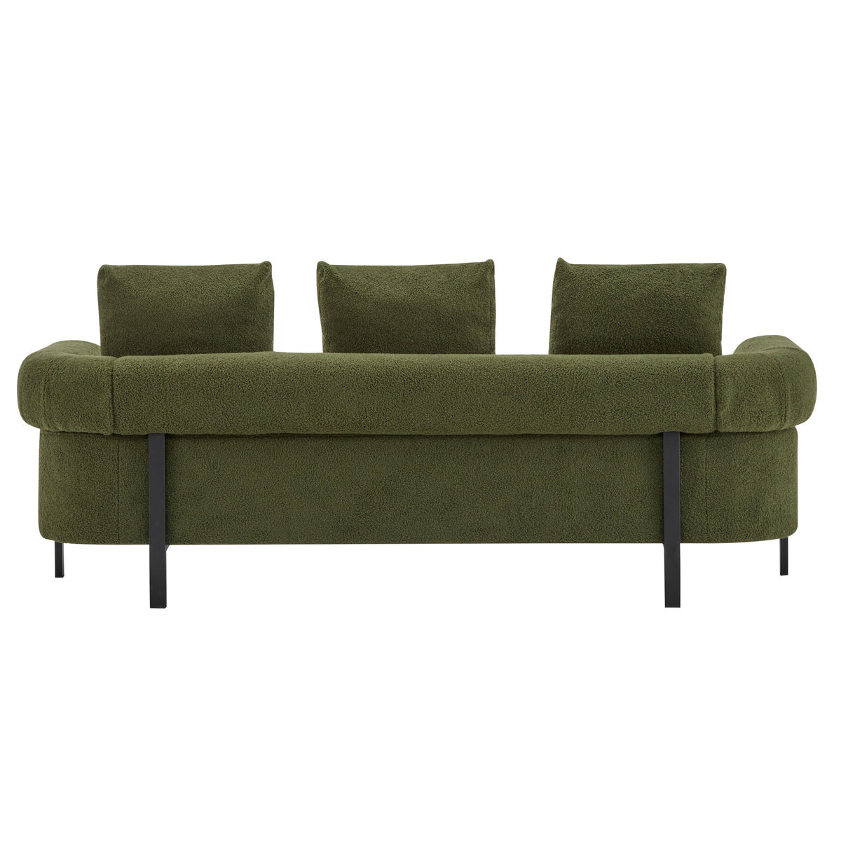 Modern 3-Seater Sofa with Plush Pillows - Green or Orange