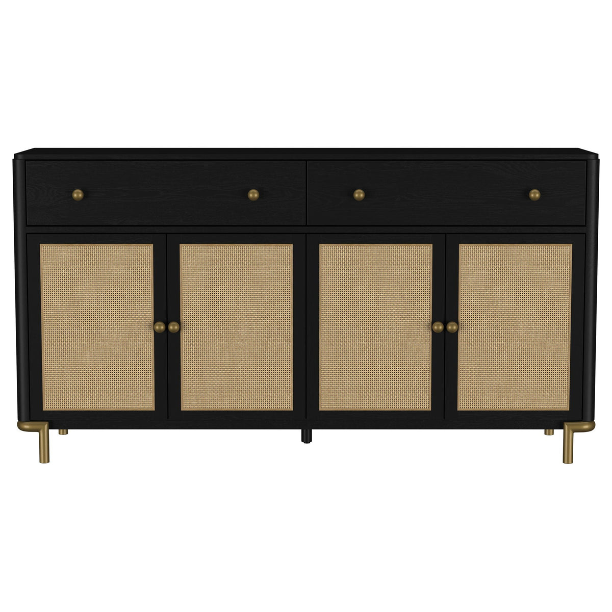 Arini 2-drawer Cane Door Dining Sideboard Server Black