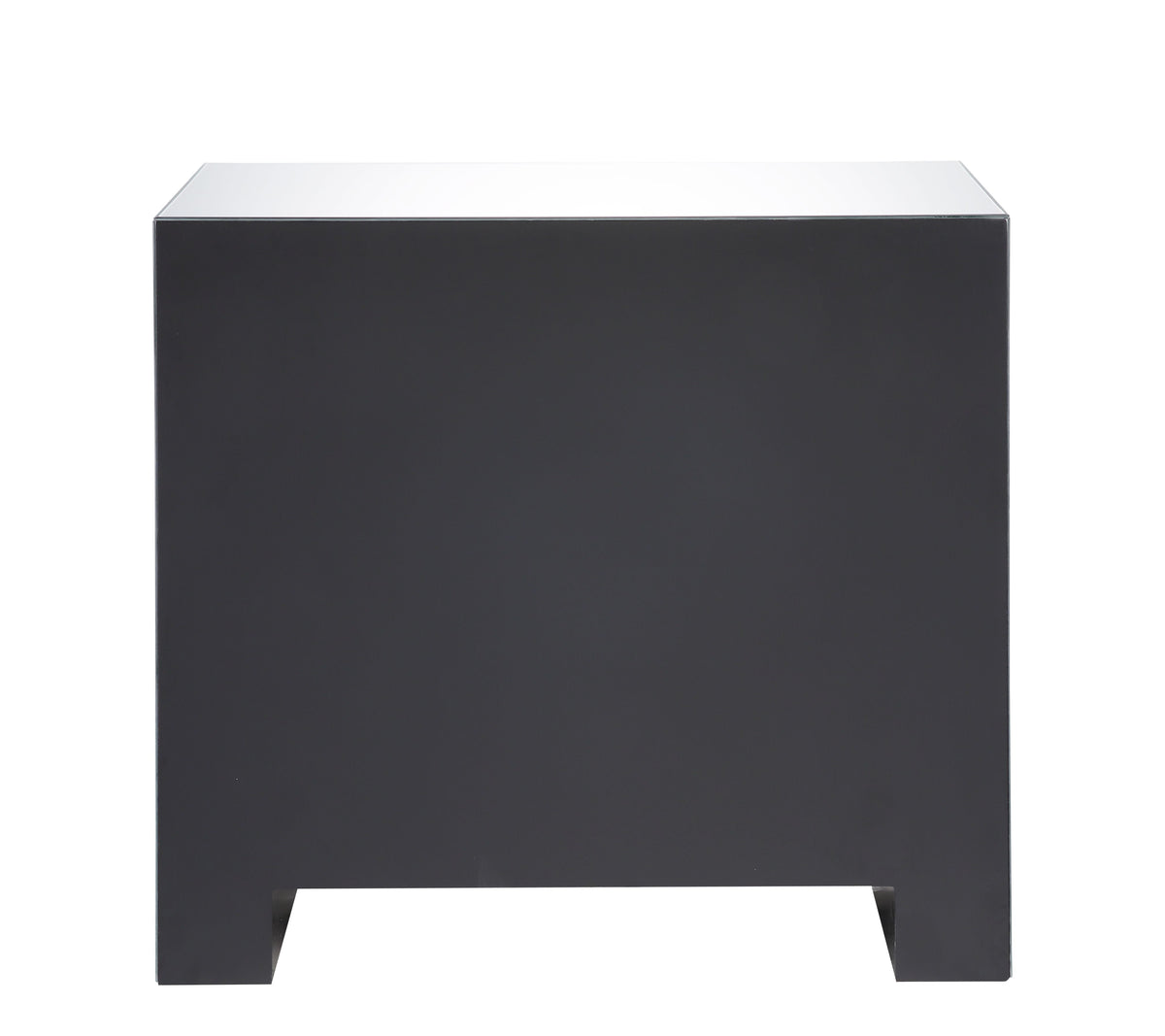 Sonia Mirrored Console Cabinet with Faux Agate Panels - Silver