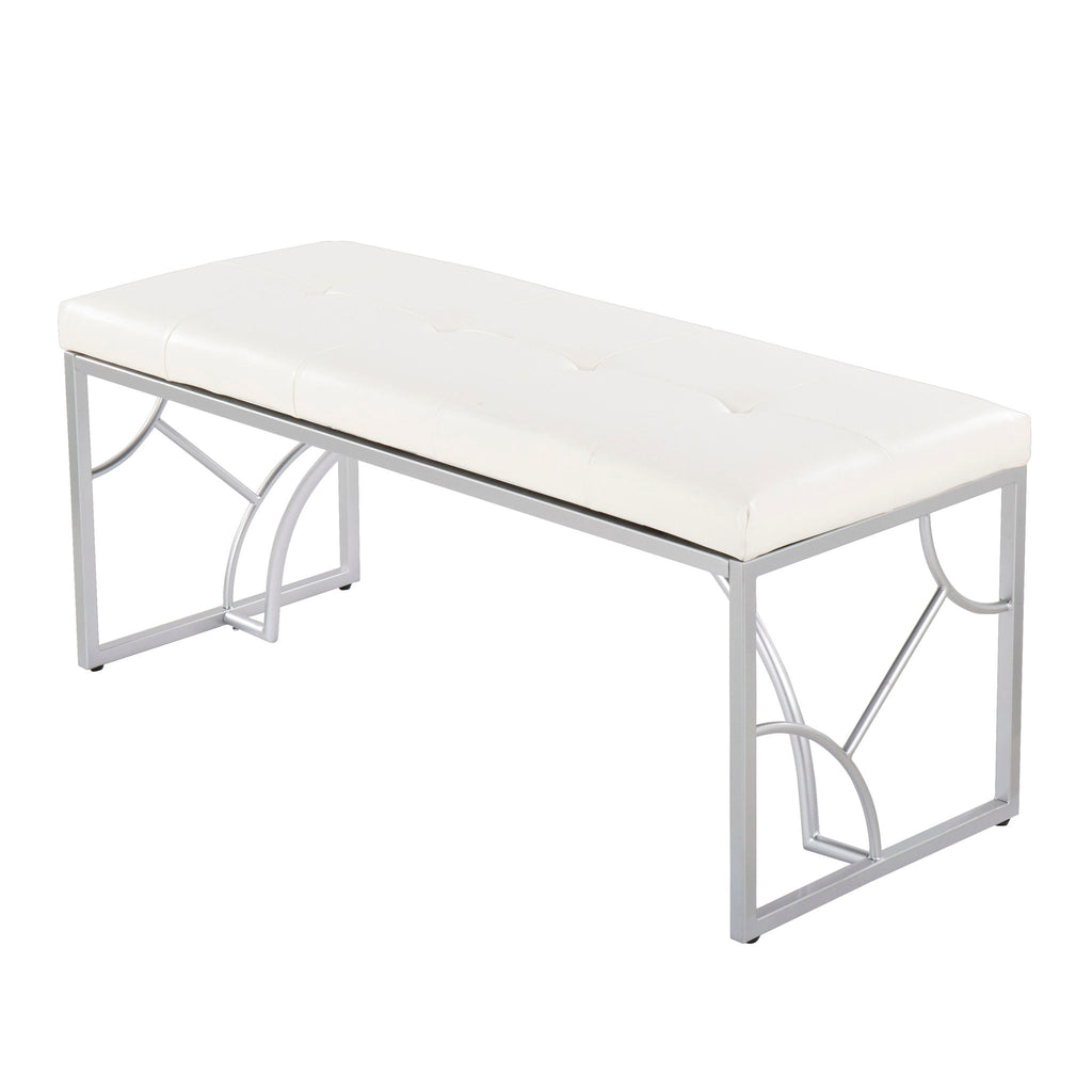 Elegant Contemporary Upholstered Bench with Metal Frame - Multiple Colors