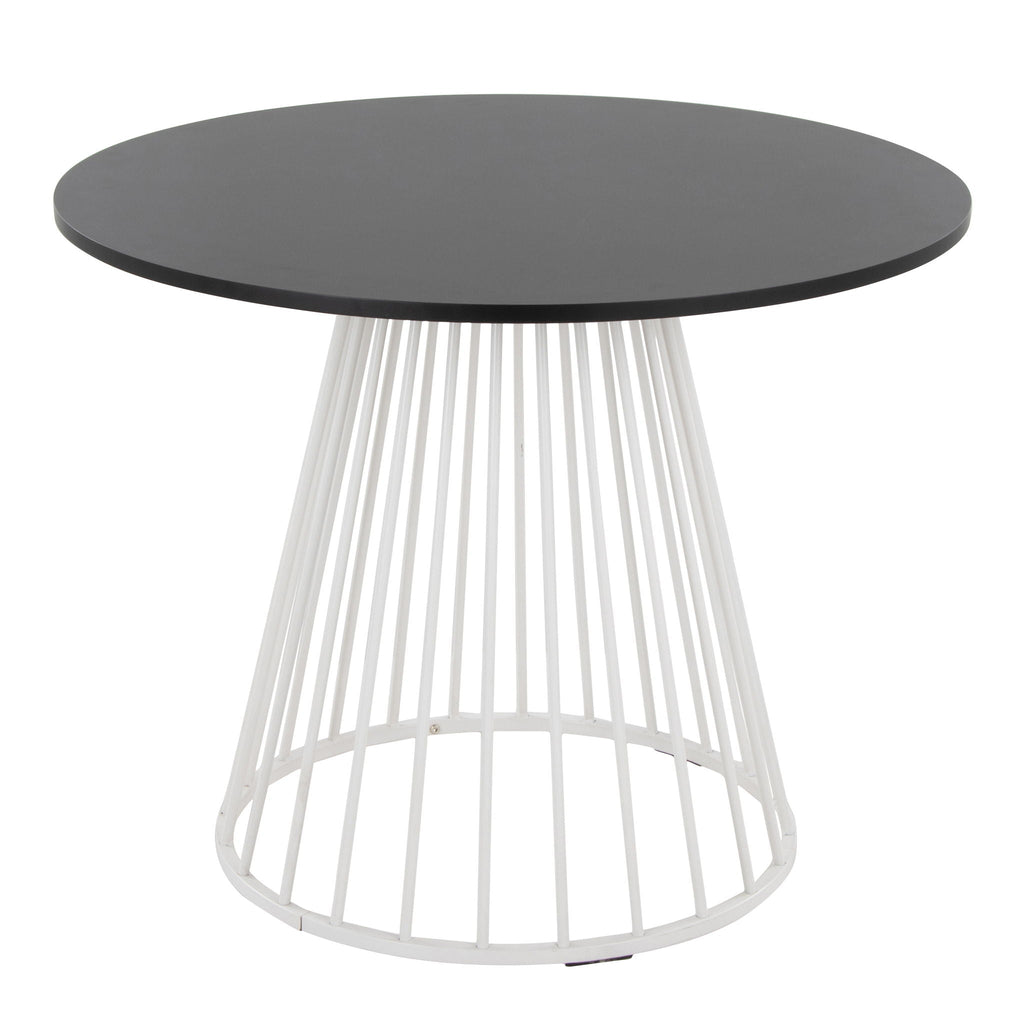 Contemporary Dining Table with Metal Base - Black, White, or Dark Brown