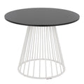 Contemporary Dining Table with Metal Base - Black, White, or Dark Brown