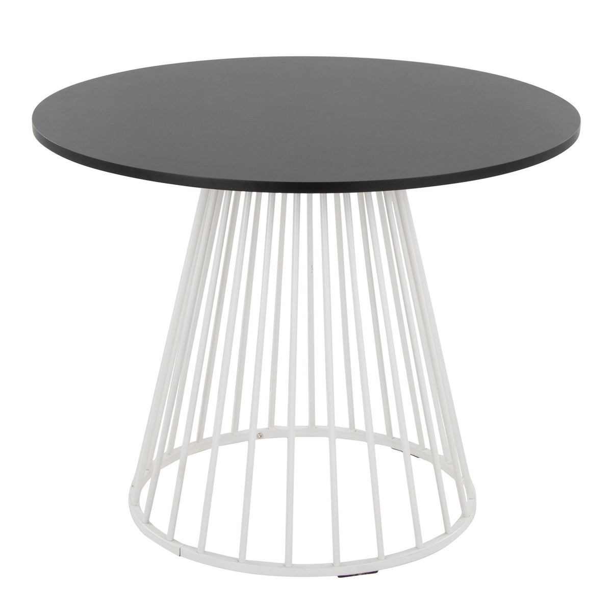 Contemporary Dining Table with Metal Base - Black, White, or Dark Brown