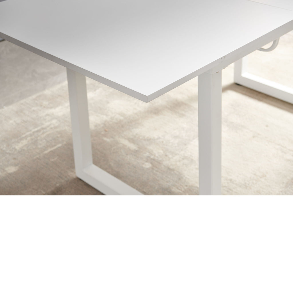 Square Extendable Dining Table with Metal Leg - Black or White