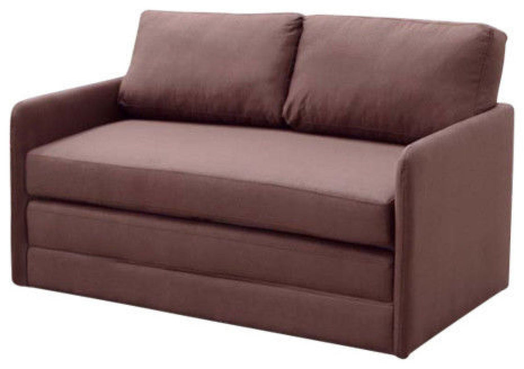 Modern Fabric Loveseat Sleeper with Sturdy Wood Frame - Brown
