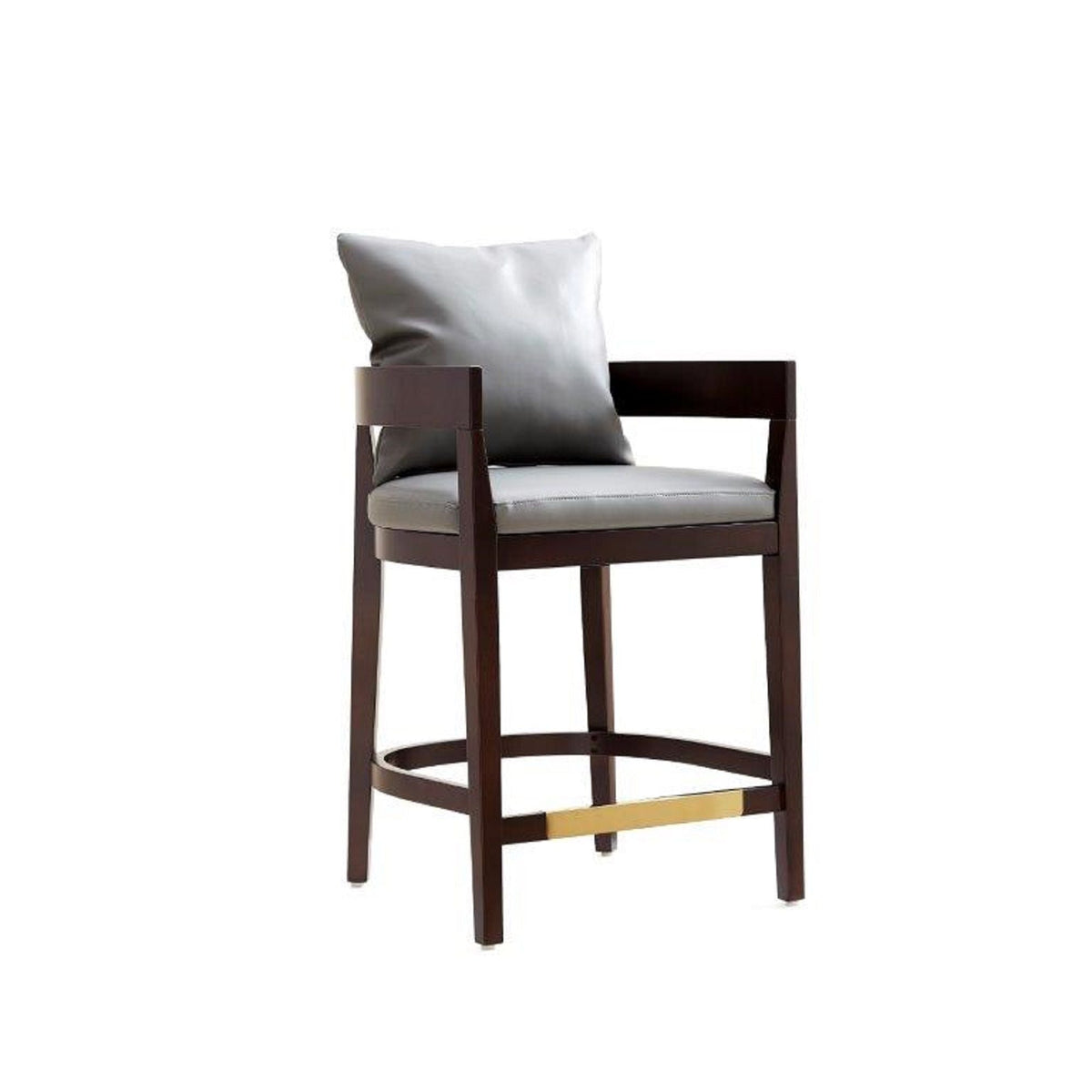 Mid-Century Modern Counter Stool with Upholstered Seat - Multiple Colors