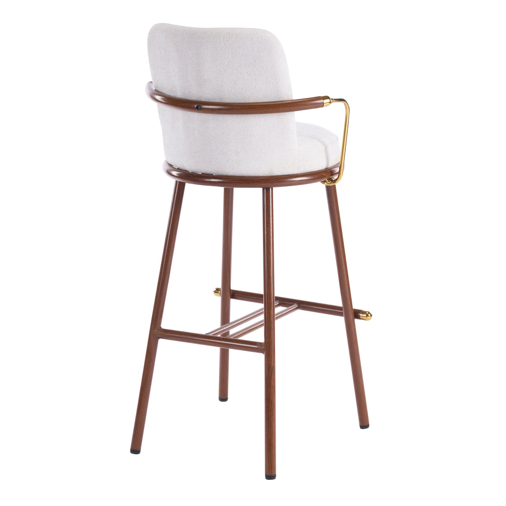 Chaya Indoor Upholstered Bar Stool with Metal Frame - Beige