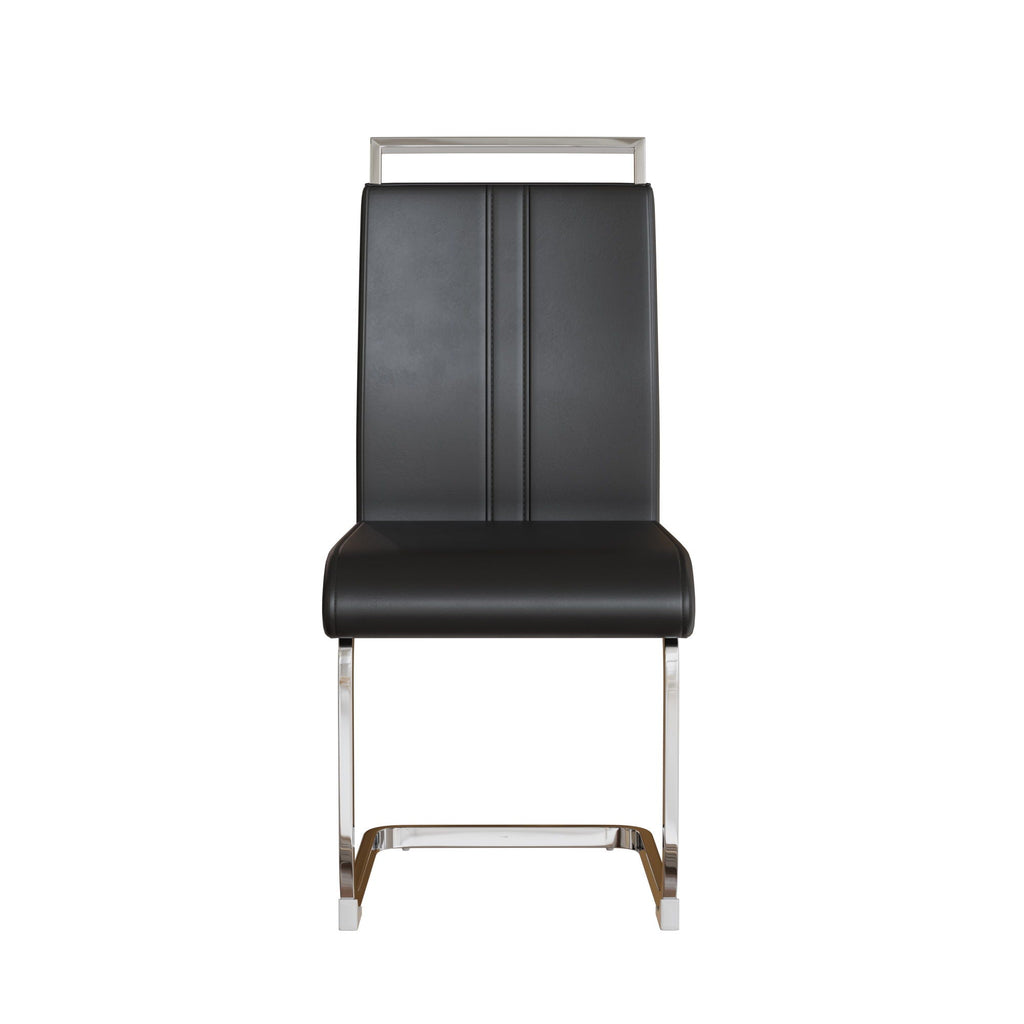 Modern Dining Chairs with Padded Seat and High Back - Black, White, or Dark Gray
