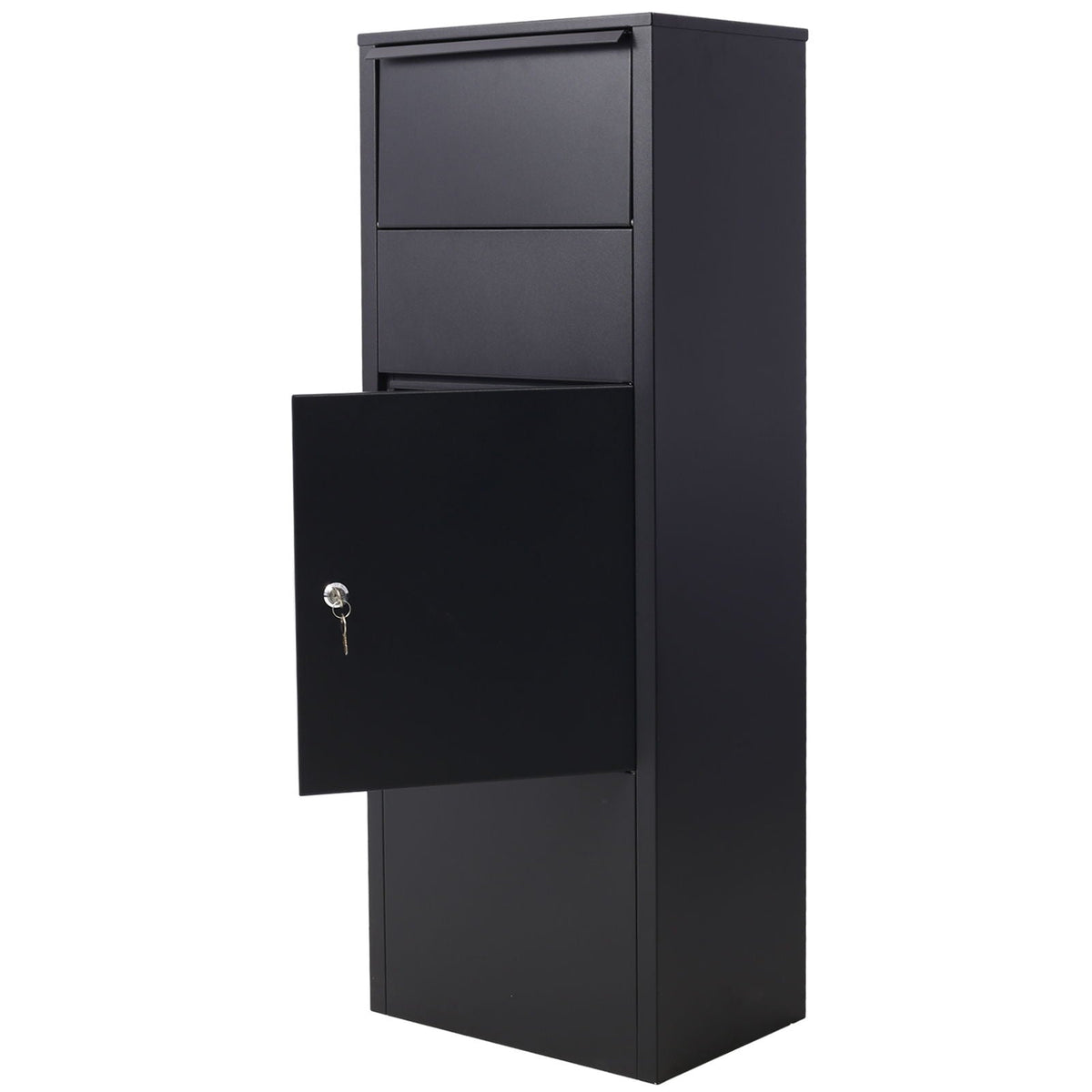 Large Package Delivery Parcel Mail Drop Box with Lockable Storage - Black