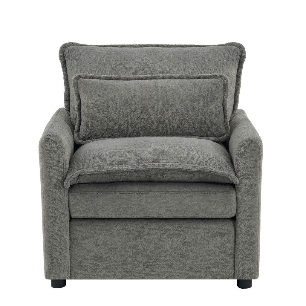 Modern Single Seat Accent Chair with Side Storage Pockets - Multiple Colors
