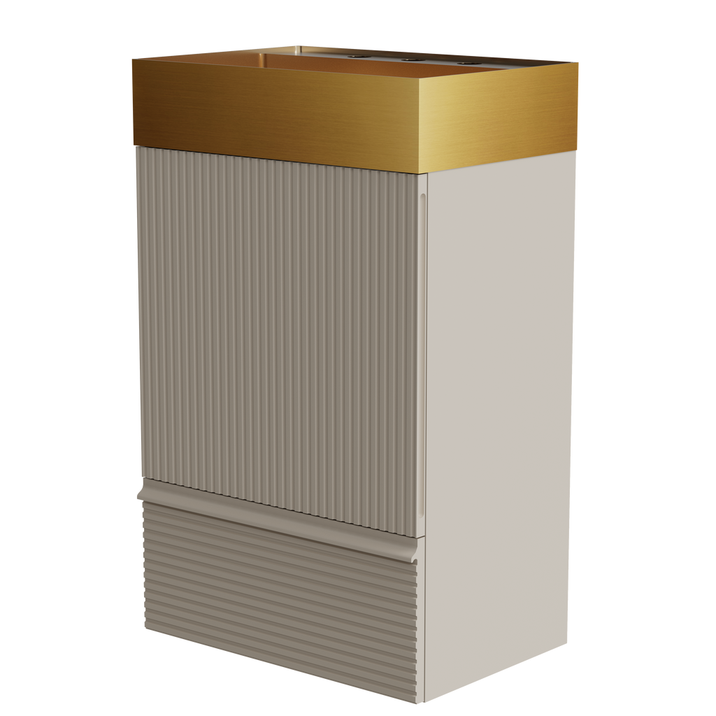 Gada 20" Striped Bathroom Vanity with Soft-Closing Features - Beige Grey Stripe