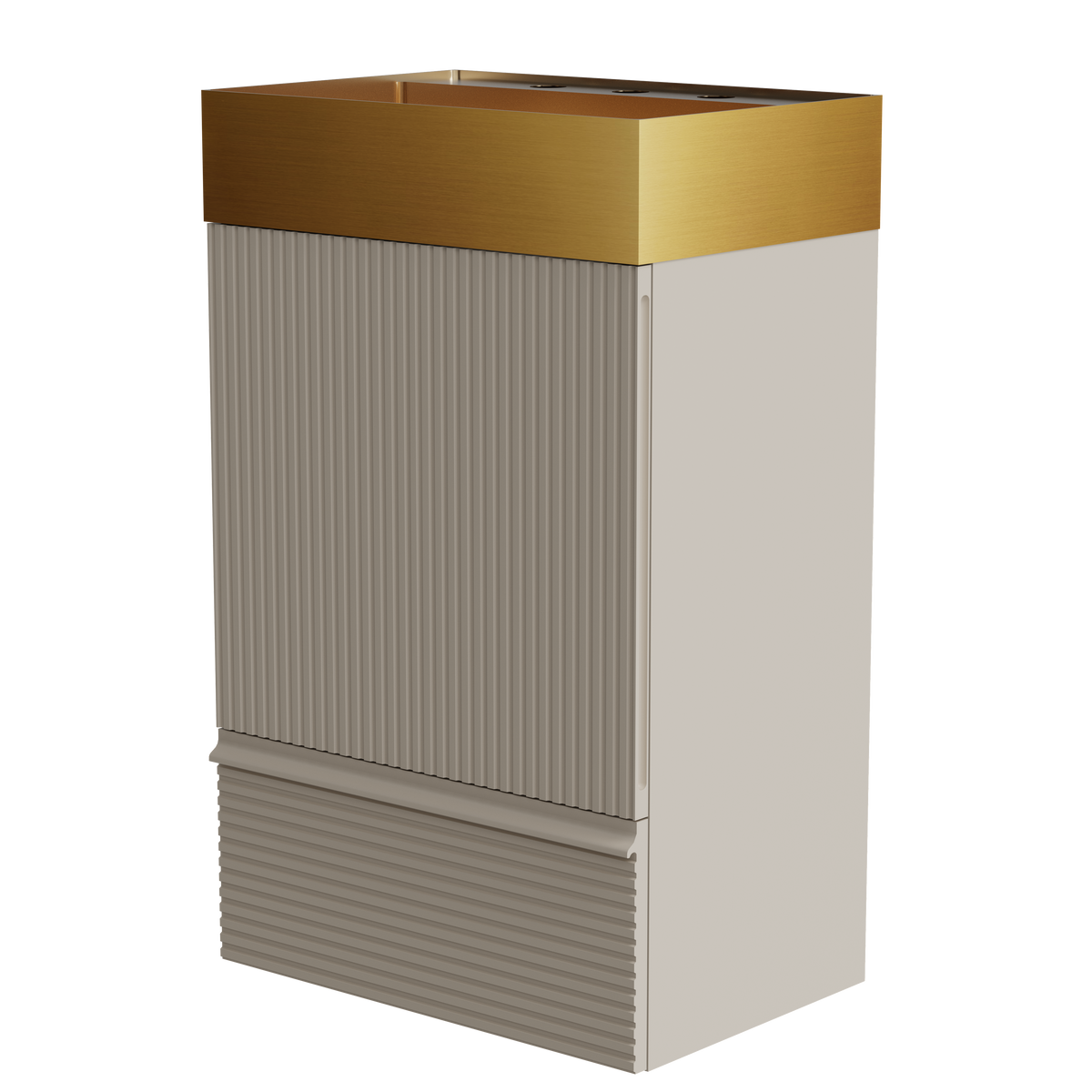 Gada 20" Striped Bathroom Vanity with Soft-Closing Features - Beige Grey Stripe
