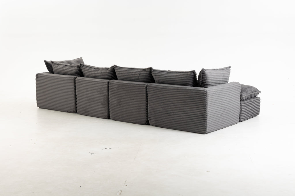 Cloud Couch Oversized Modular Sectional Sofa with Modular Design - Antique Grey