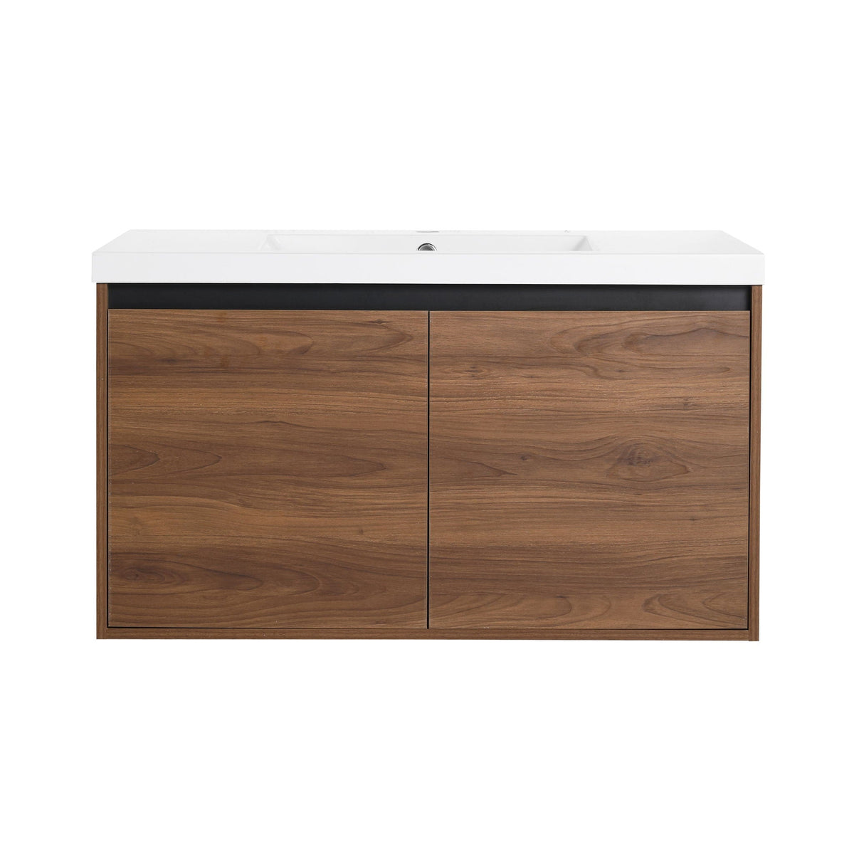 Bathroom Vanity Set with Resin Countertop Sink - Dark Brown
