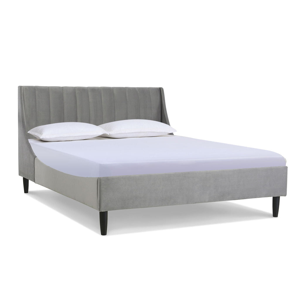 Vertical Tufted Modern Headboard Platform Bed Set with Upholstered Finish - Multiple Colors