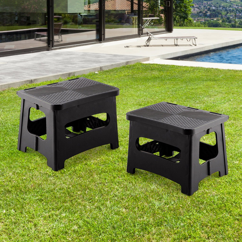 9in Folding Step Stool with Non-Slip Surface - Polypropylene