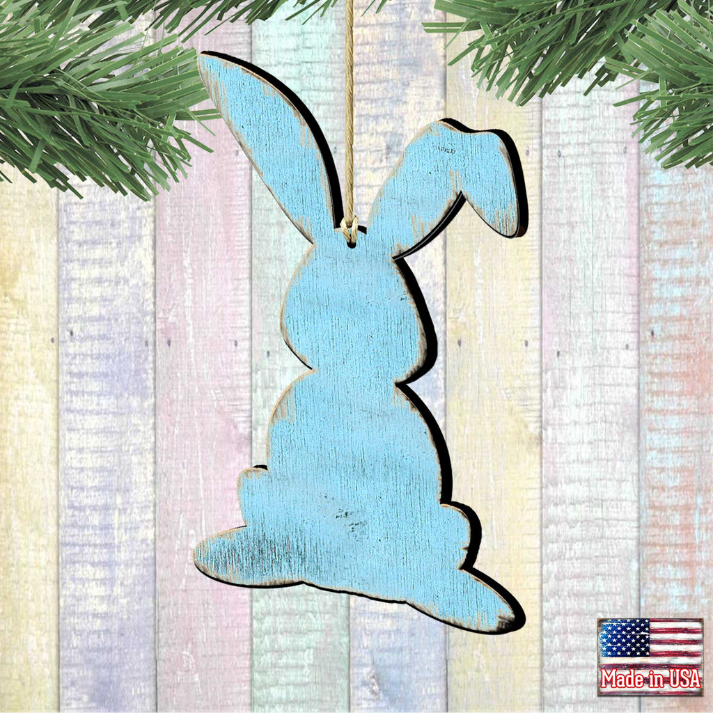 Blue Bunny Wood Ornaments Pair G. DeBrekht - Designocracy - 81991343-S2