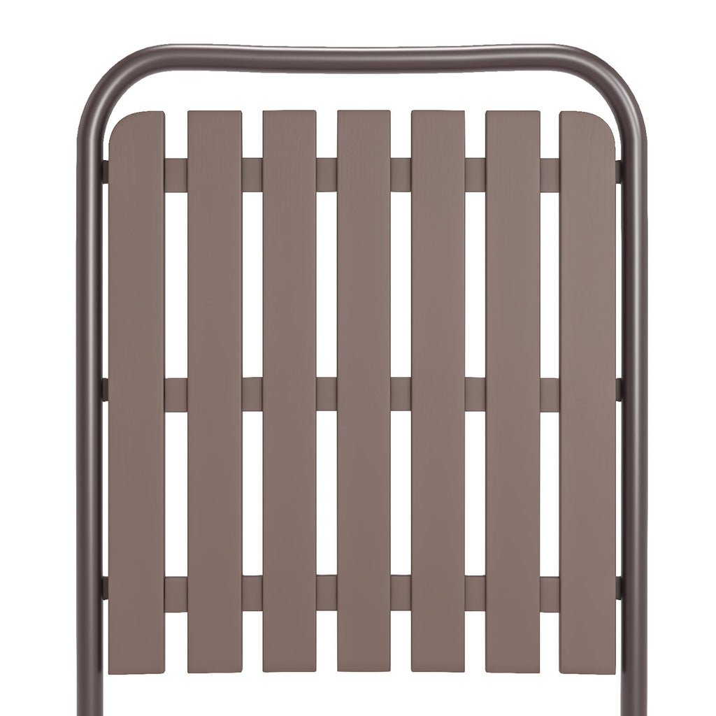 Brown 2-Piece Folding Chair with Rust-Resistant Frame - Brown