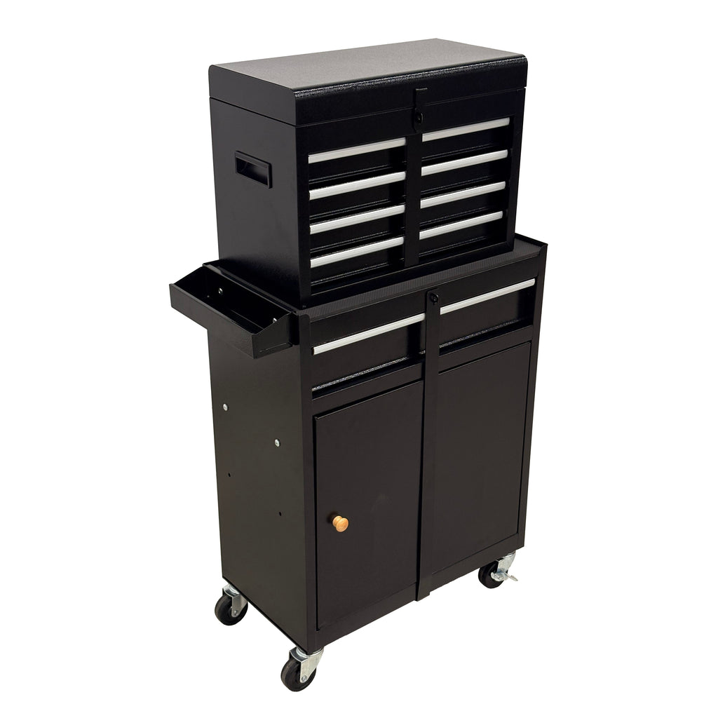 5-Drawer Rolling Tool Chest with Lockable Wheels - Black