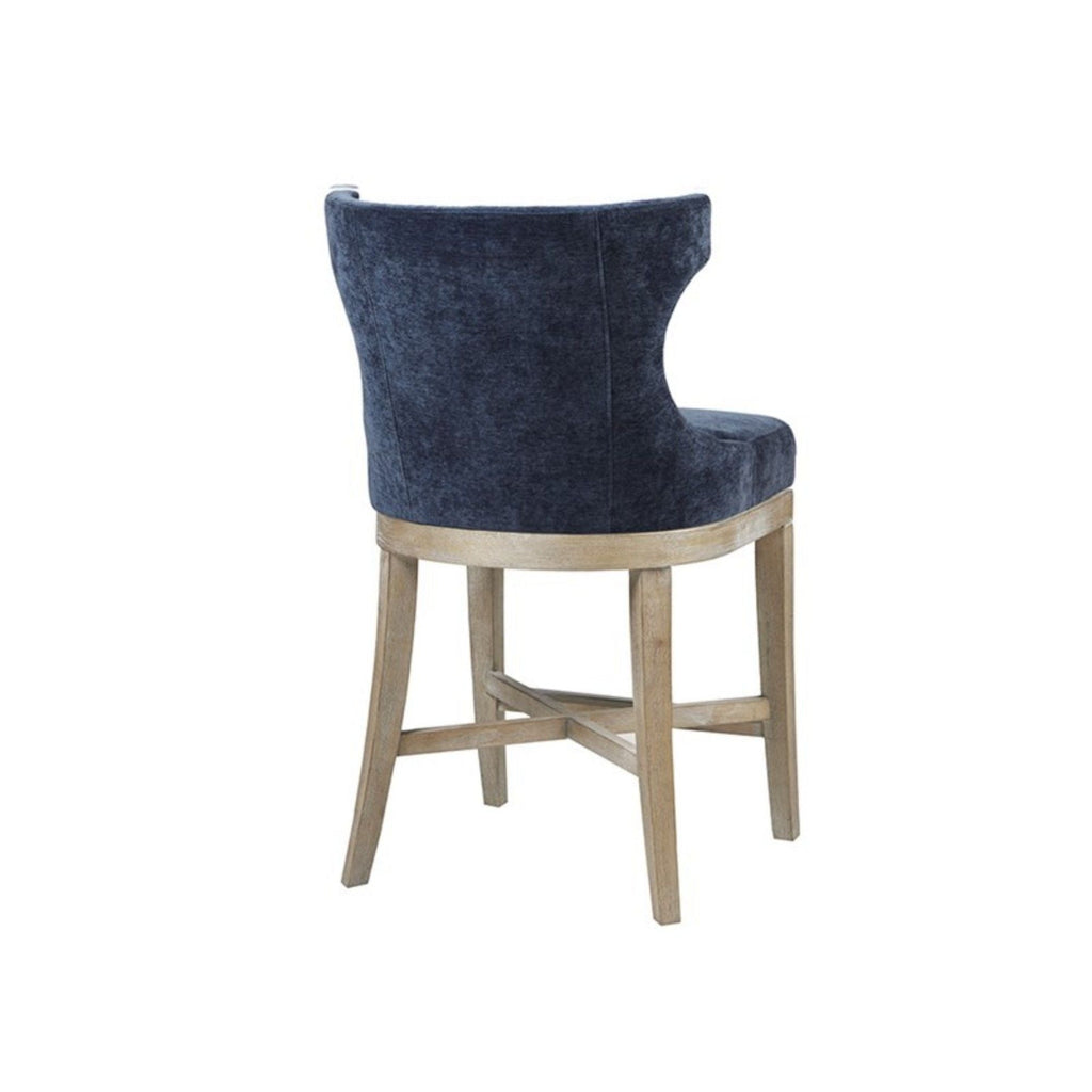 Carson Counter Stool with Swivel Seat - Wingback Design - Beige, Gray, Blue