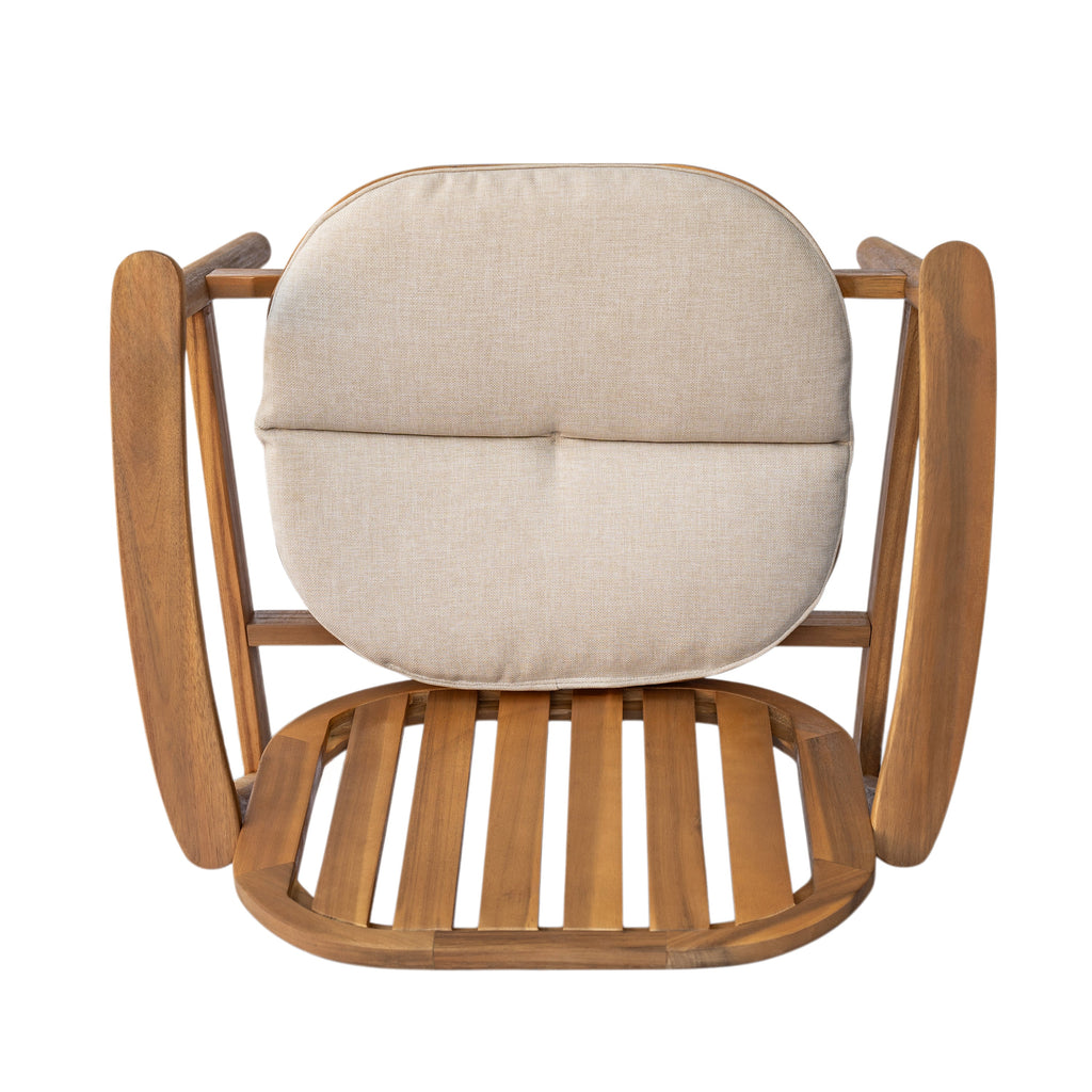 Meja Dining Chair with Cushion, Set of 2 - Acacia Wood Patio Seating