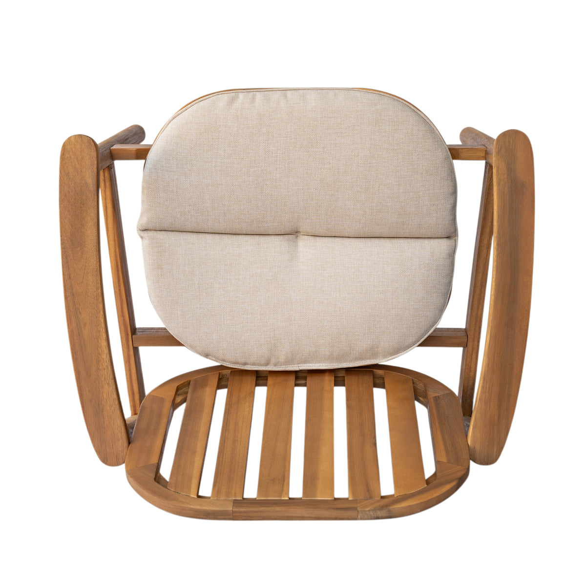 Meja Dining Chair with Cushion, Set of 2 - Acacia Wood Patio Seating