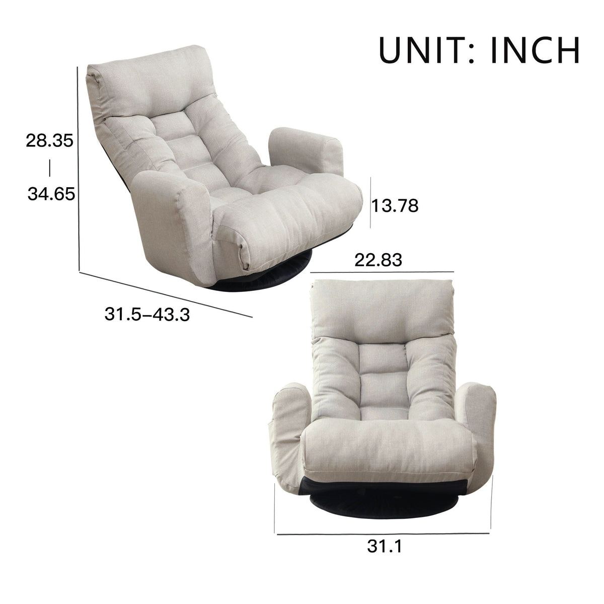 Modern With Metal Frame Swivel Game Lounge Chair With Adjustable Headrest