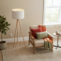 Tall Corner Floor Lamp with Energy Efficient LED - Black