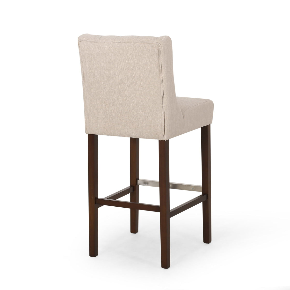 Upholstered Barstool with Button Tufted Wing Back - Multiple Colors