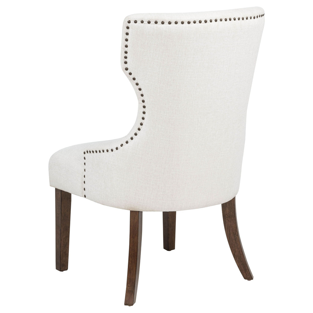 Baney Fabric Upholstered Dining Side Chair Cream and Dark Oak