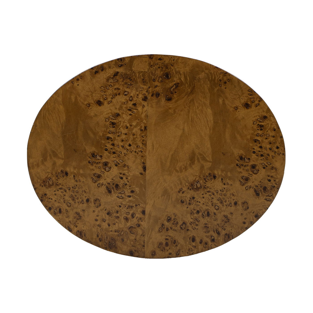 Accent Oval Pillar Side Table with Burl Wood Veneer - Light or Dark Brown
