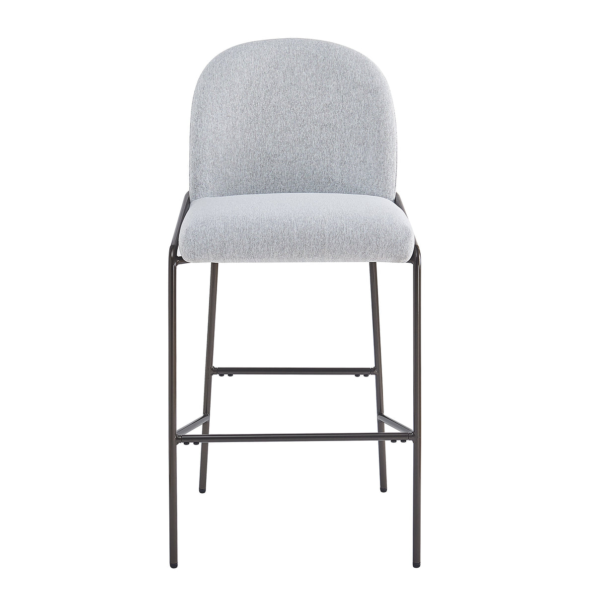 Galen Indoor Metal Upholstered Barstool with Contoured Backrest - Antique Bronze