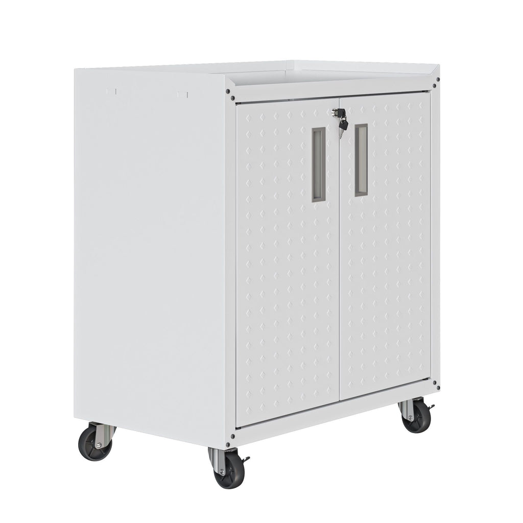 Rolling Garage Cabinet with Lockable Door and Adjustable Shelf - Multiple Colors