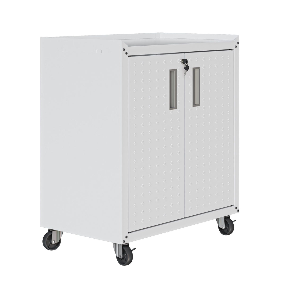 Rolling Garage Cabinet with Lockable Door and Adjustable Shelf - Multiple Colors