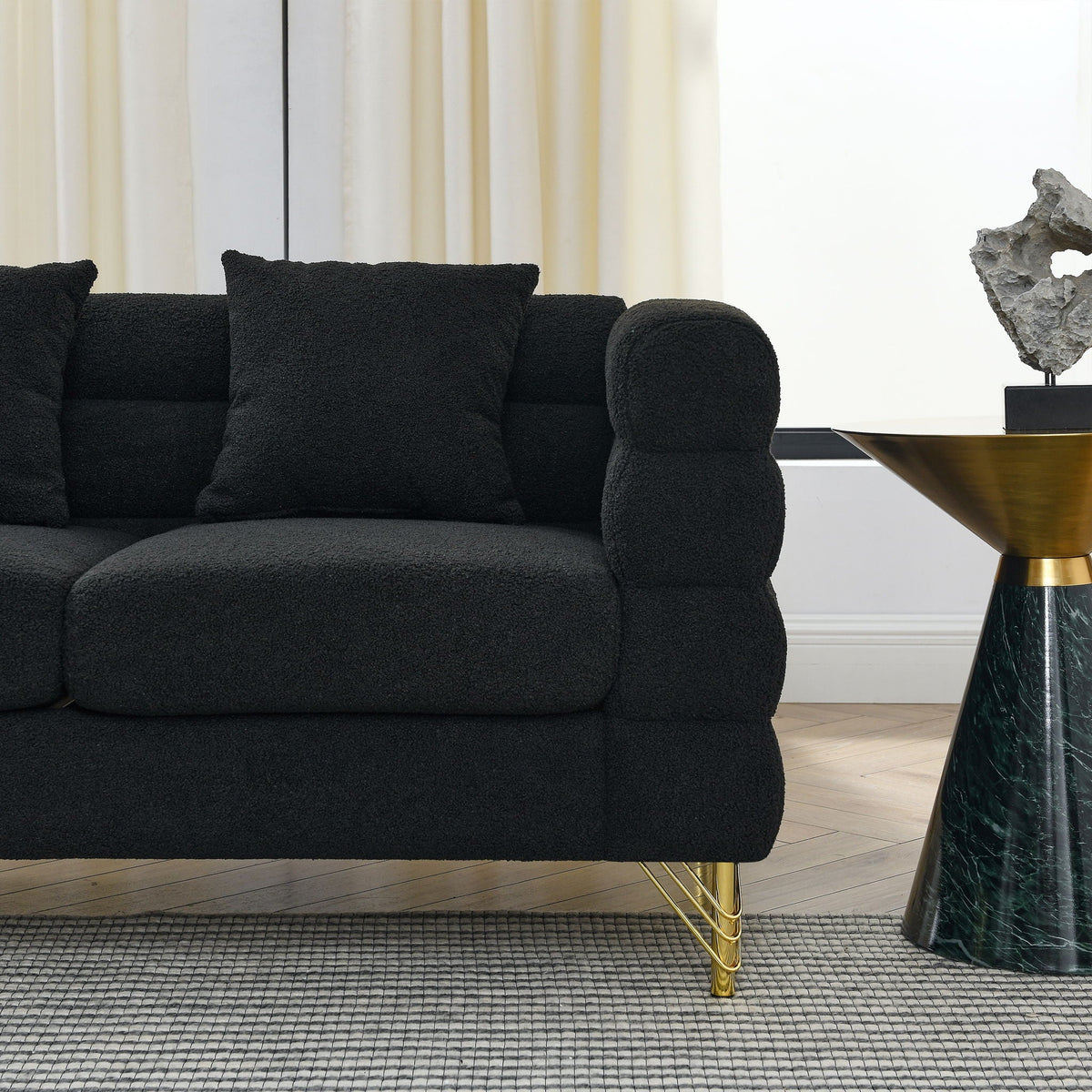 Streamline Sectional Sofa with Art Deco Design - Multiple Colors