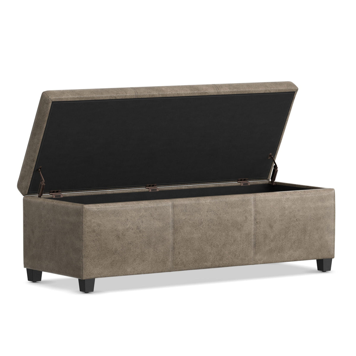 Avalon Contemporary Storage Ottoman Bench with Large Storage - Black, Dark Brown, Dark Gray