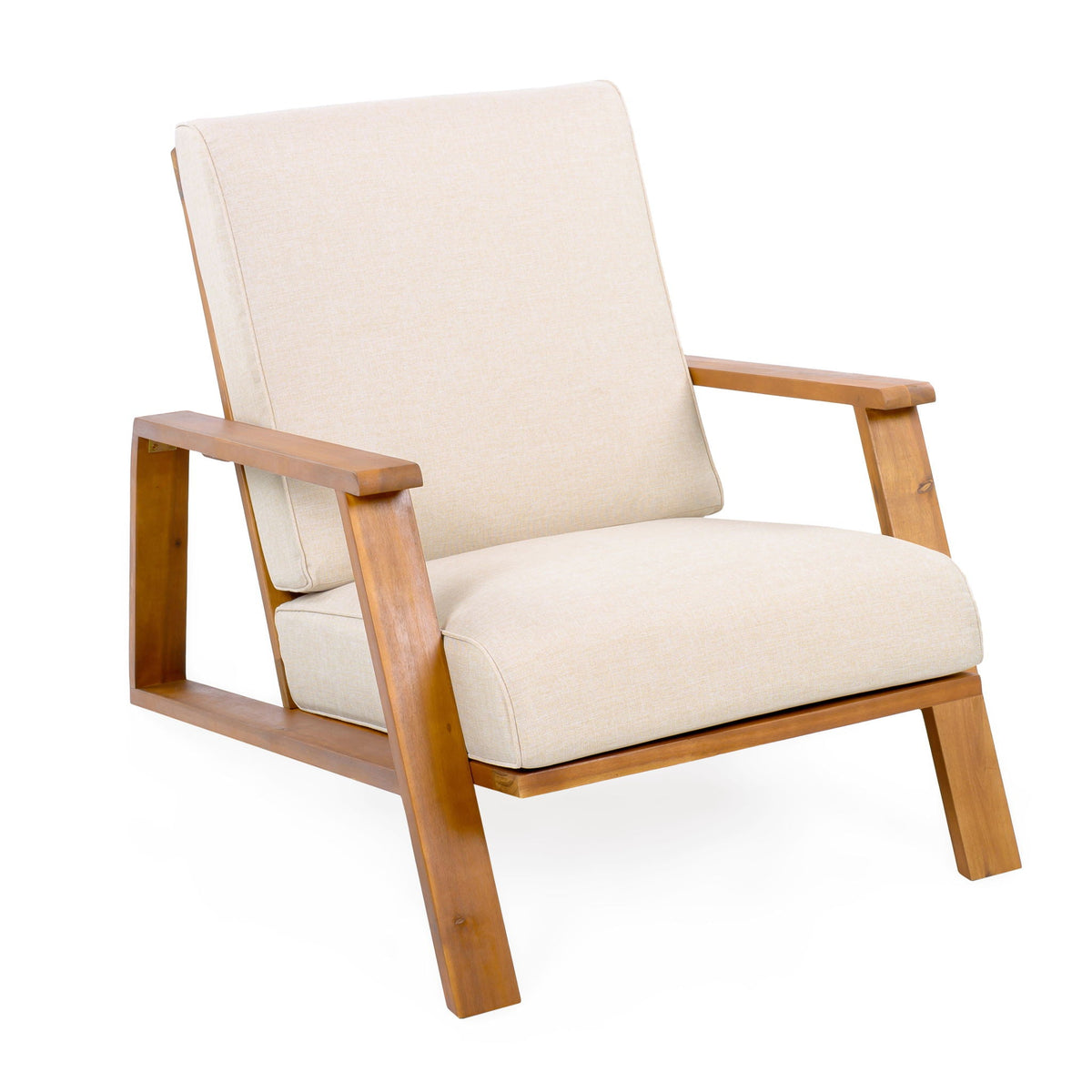 Outdoor Patio Lounge Chair Set of 2 with Cushions - White or Light Brown