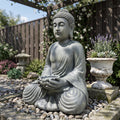 Magnesium Oxide Buddha Statue with Weatherproof Finish - Grey