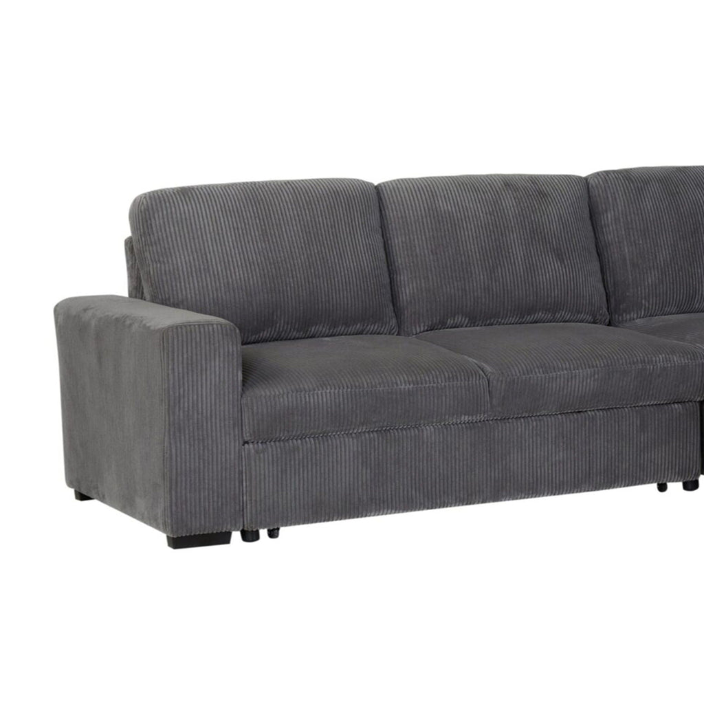Contemporary Design Sectional Sofa with Cushioning – Dark Gray
