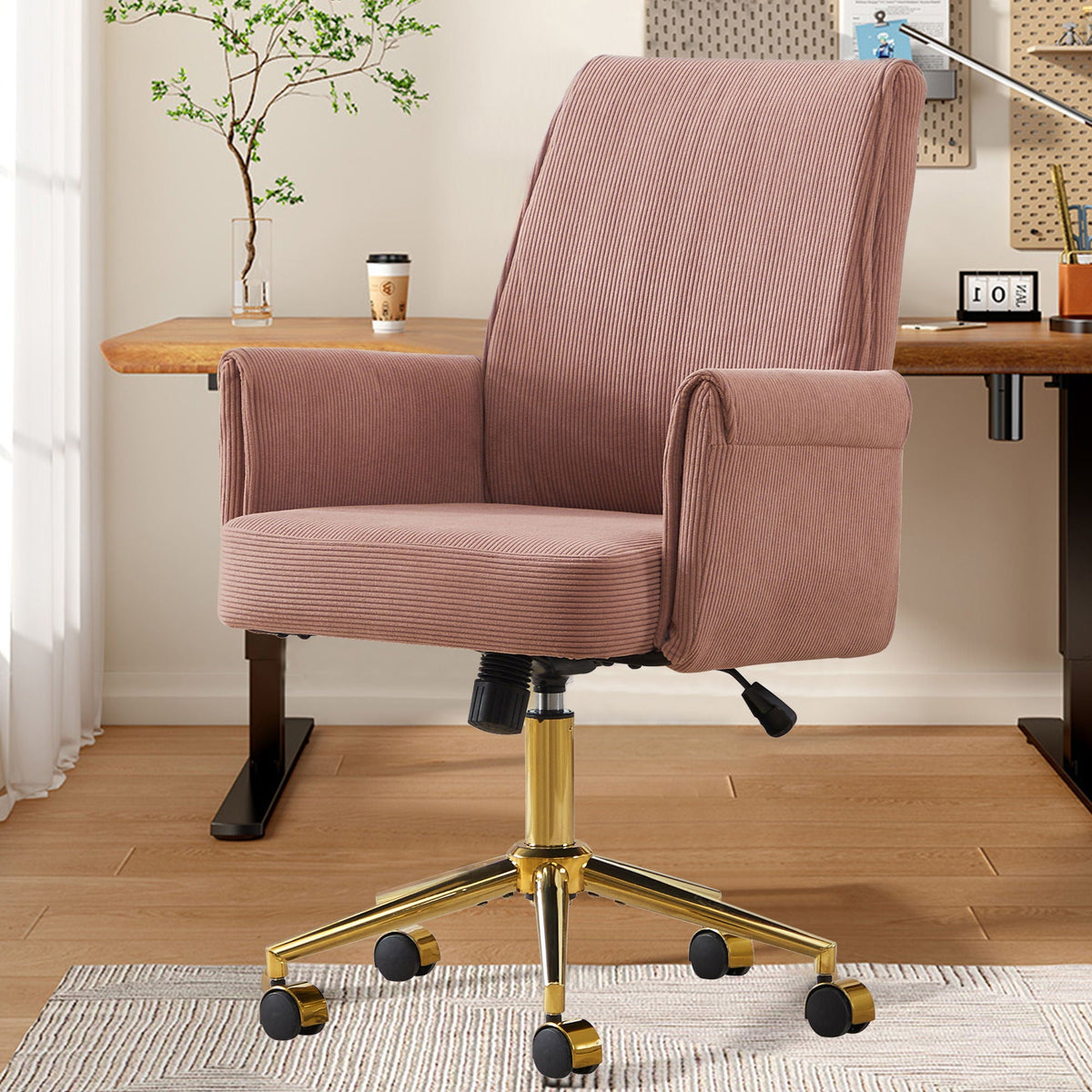 Ergonomic Mid Back Office Chair with Memory Foam Cushion - Multiple Colors