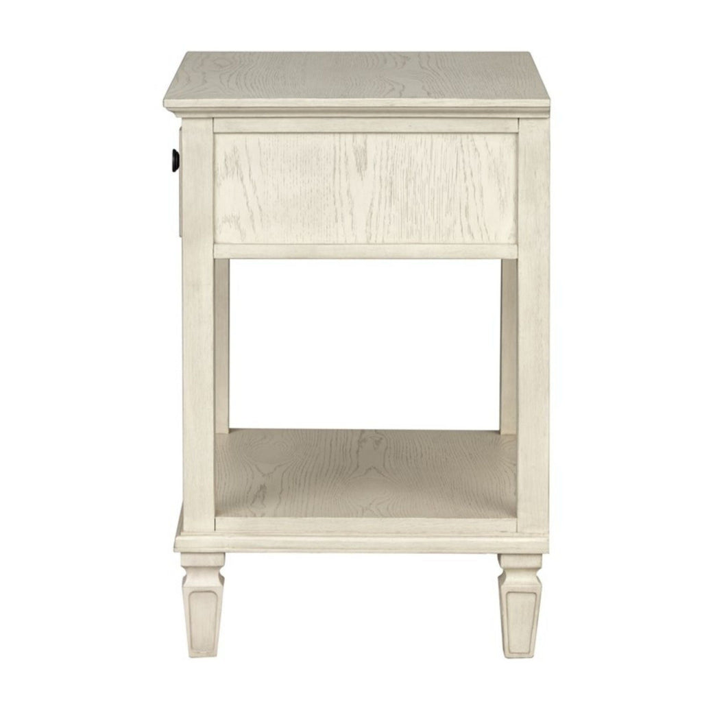 Bedside Table with Drawer and Shelf - Solid Wood Nightstand - Light Brown, Dark Brown, Beige, or Dark Gray