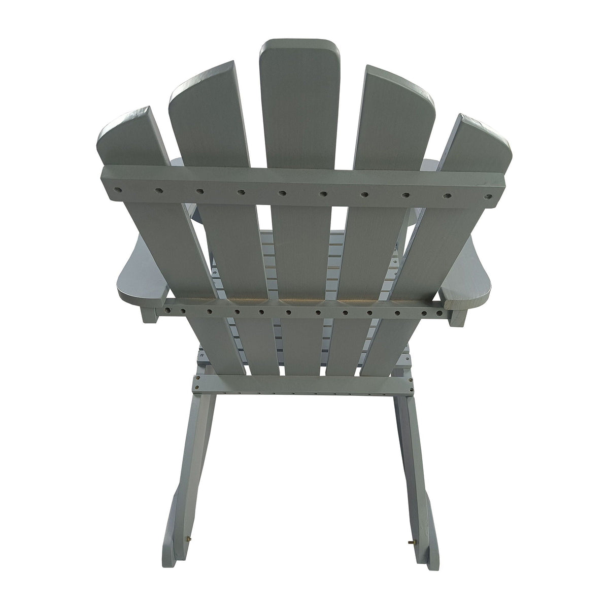 Reclining Outdoor Rocking Adirondack Chair with Populus Wood Construction - Red or Dark Gray