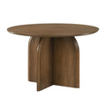 Delmon Round Dining Table with Fixed Top - Dark Walnut